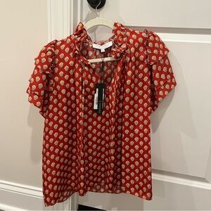 NWT Hunter Bell Millie Top in Autumn Bloom Burgundy - Medium